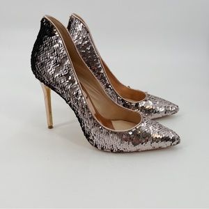 Ted Baker London sequin rose gold high heels pumps